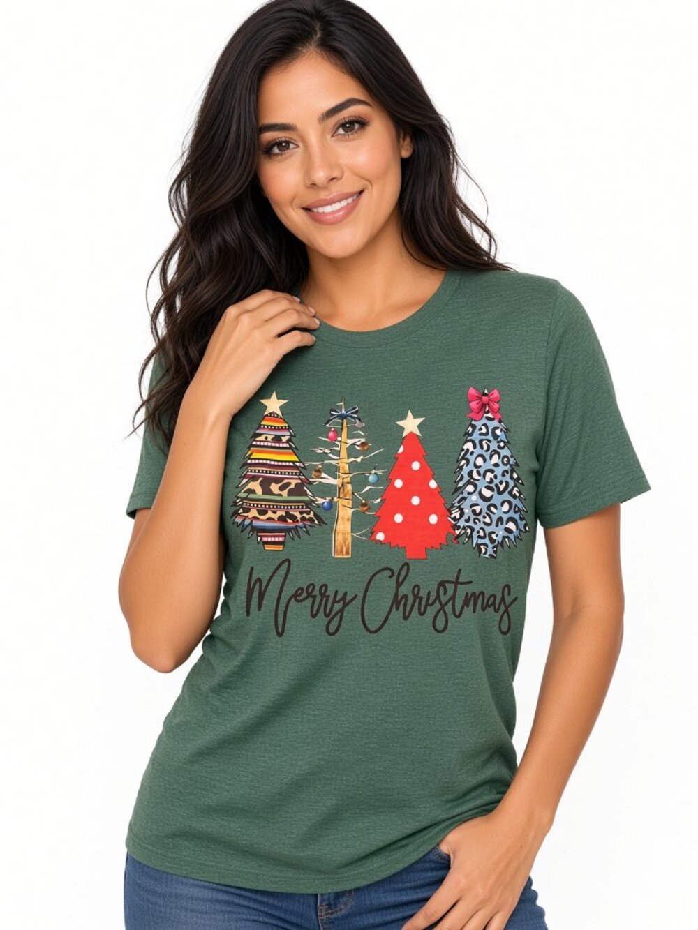 NWT Christmas Tree Graphic Tee Merry Christmas